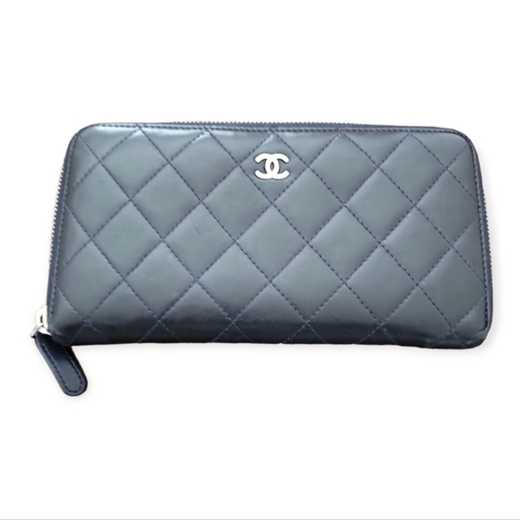 CHANEL Handbags - Chanel Quilted Zip Around Wallet